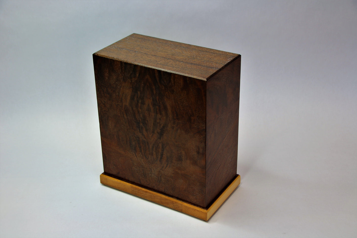 Walnut with Satin finish vintage wood urn