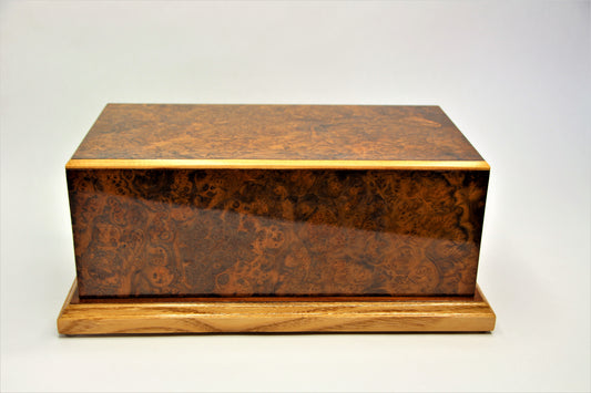 English Walnut Burl with High Gloss finish vintage wood urn